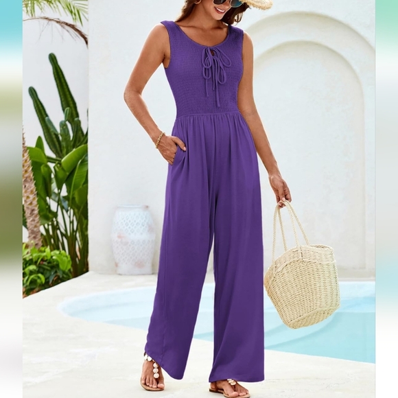 Grace Karin Pants - Grace Karin Elegant Purple Jumpsuit, Medium, NWOT